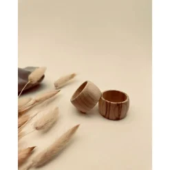 Serviettenringe aus Holz 43mm rund, Natur Buche – Perfekt für Hochzeit, Geburtstag & DIY-Deko