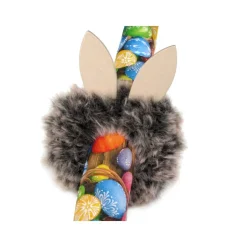 Serviettenringe Osterhasen 4er Set – Handgemachte Osterdeko aus Fellwolle und Holz