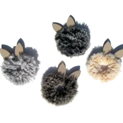 Serviettenringe Osterhasen 4er Set – Handgemachte Osterdeko aus Fellwolle und Holz