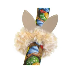 Serviettenringe Osterhasen 4er Set – Handgemachte Osterdeko aus Fellwolle und Holz
