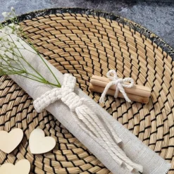 Serviettenringe (4rer Set), Makramee, für Hochzeiten und andere Feierlichkeiten