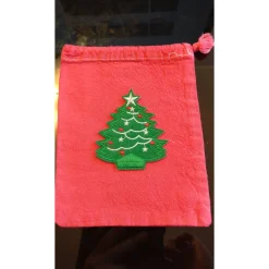 süßes handgefertigtes Weihnachtsbeutelchen im Vintage Look, mit Tunnelzug