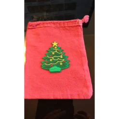 süßes handgefertigtes Weihnachtsbeutelchen im Vintage Look, mit Tunnelzug