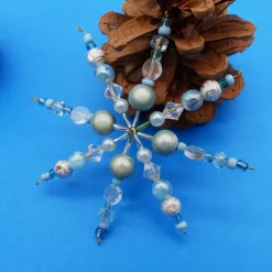 Set, 10 Perlensterne bunt silber gold, Drahtsterne handgemacht, Weihnachten, Advent, Deko, Geschenkanhänger