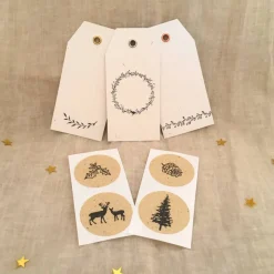 Set Frohe Weihnachten • Mini-Weihnachtskarten Geschenkanhänger Sticker