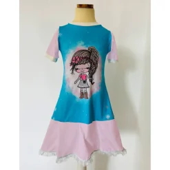 Set Kleid und passender Kindergarten Rucksack - mit oder ohne Namen - mit Wunschnamen Kinderrucksack - Tasche für Mädche