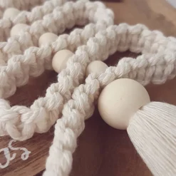 Set Makramee Bäume, beige, Weihnachtsanhänger