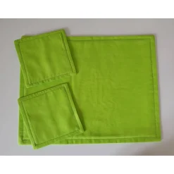 Set mit 2 Untersetzer "Green Tea" grün, genäht