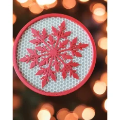 Set mit 4 Weihnachts-Untersetzern & Halter – Filigrane Schneeflocke | 3D-Druck ABS