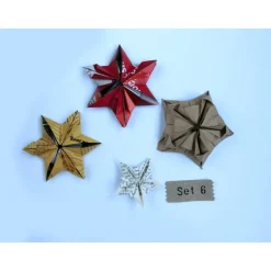 Set Origami Sterne Upcycling 4er bis 5 er-Sets