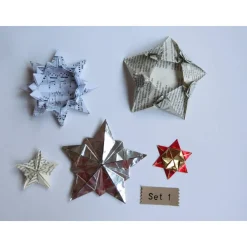 Set Origami Sterne Weihnachten Upcycling 4er bis 5 er-Sets