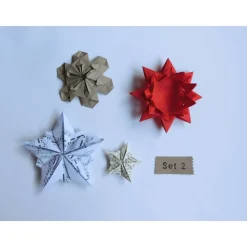 Set Origami Sterne Weihnachten Upcycling 4er bis 5 er-Sets