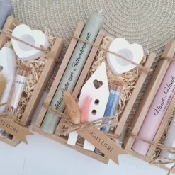 Silberhochzeit Geldgeschenk Silberhochzeitsgeschenk Haus / Lichthaus Kerzenhalter Herz Geschenkset Gutschein Kerzenset S