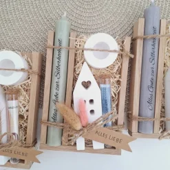Silberhochzeit Geldgeschenk Silberhochzeitsgeschenk Haus / Lichthaus Kerzenhalter rund Geschenkset Gutschein Kerzenset S