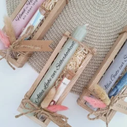 Silberhochzeit Geldgeschenk Reagenzglas Silberhochzeitskerze Silberhochzeitsgeschenk Geschenkset Gutschein Kerzenset Sta