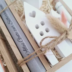 Silberhochzeit Geldgeschenk Silberhochzeitsgeschenk Häuser / Lichthäuser Kerzenhalter Herz Geschenkset Gutschein Kerzens