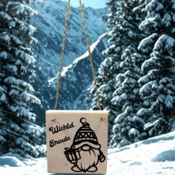 Skandinavisches Holz Türschild Weihnachten 17 x 19 cm – Handgemachte Hygge Deko & Geschenkidee