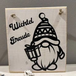 Skandinavisches Holz Türschild Weihnachten 17 x 19 cm – Handgemachte Hygge Deko & Geschenkidee