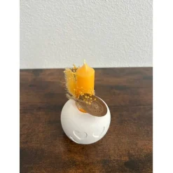 Smiley Kerzenhalter aus Gießkeramik – moderne Deko mit Stabkerze