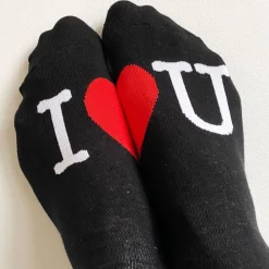 Socke I Love You schwarz / weiss