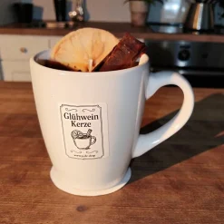 Sojawachs Glühwein Kerze im Becher – Winterlicher Duft mit Orange, Zimt & Sternanis