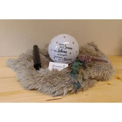 Solarkugel Grablicht - "Wenn die Sonne des Lebens untergeht, leuchten die Sterne der Erinnerung".