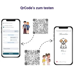 Sparbuch als Anhänger | NFC & QrCode | Personalisiertes Geldgeschenk | Verschiedene Motive