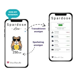 Sparbuch mit QR-Code – personalisierte Geschenkidee zur Taufe, Geburt oder Einschulung | Handmade | Hamster