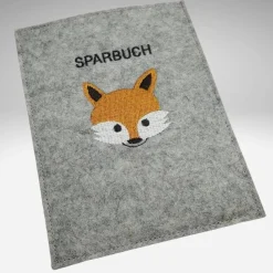 Sparbuchhülle Filz FUCHS Name  KL427