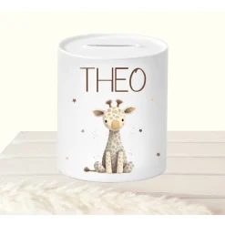 Spardose Kind Löwe personalisiert, Sparschwein mit Namen Kind, Geburtstagsgeschenk Kind, Kinderspardose Geschenk