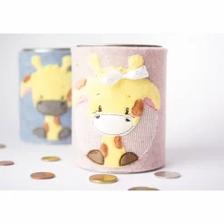 Spardose mit bestickter Filzhülle Giraffe