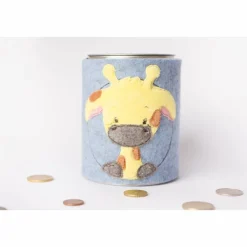 Spardose mit bestickter Filzhülle Giraffe
