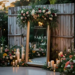 Spiegel Hochzeit Aufkleber, Hochzeitsschild Deko, personalisierte Hochzeit Spiegel Aufkleber, Hochzeits-Empfangsschild,