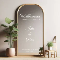 Spiegel Hochzeit Aufkleber, Hochzeitsschild Deko, personalisierte Hochzeit Spiegel Aufkleber, Hochzeits-Empfangsschild,