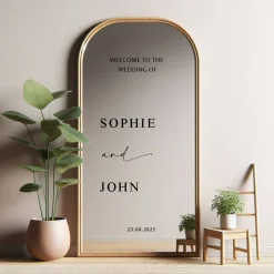 Spiegel Hochzeit Aufkleber, Hochzeitsschild Deko, personalisierte Hochzeit Spiegel Aufkleber, Hochzeits-Empfangsschild,