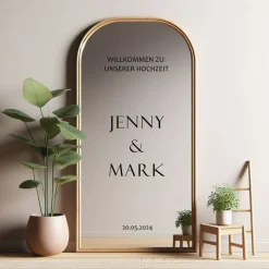 Spiegel Hochzeit Aufkleber, Hochzeitsschild Deko, personalisierte Hochzeit Spiegel Aufkleber, Hochzeits-Empfangsschild,