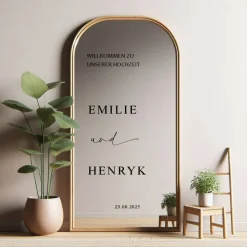 Spiegel Hochzeit Aufkleber, Hochzeitsschild Deko, personalisierte Hochzeit Spiegel Aufkleber, Hochzeits-Empfangsschild,