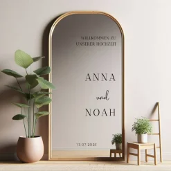 Spiegel Hochzeit Aufkleber, Hochzeitsschild Deko, personalisierte Hochzeit Spiegel Aufkleber, Hochzeits-Empfangsschild,