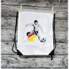 Sportbeutel bedruckt mit Fußballer, Zugbeutel, Rucksack mit Text