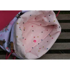 Sportrucksack Pferdefreunde, rosagrundig, Softshell, gefüütert mit Innentasche, ca. 30x39cm