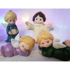 Süsses 8teiliges Engelset aus Keramik