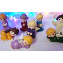 Süsses 8teiliges Engelset aus Keramik