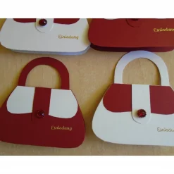 4St Einladungskarten zum Kindergeburtstag kleine Handtasche Mädchen Einladungen Grußkarte Einladung Schopping Geburtstag