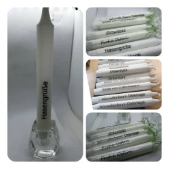 Stabkerze, bedruckt mit Ostersprüchen