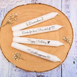 Stabkerzen mit liebevoller Botschaft | 18 cm hoch