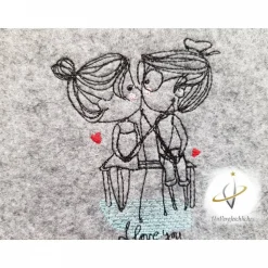 Stammbuch Stammbuchhülle Einband Umschlag für Stammbuch Namensbestickung Kuss Familienbuch