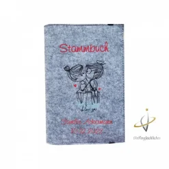 Stammbuch Stammbuchhülle Einband Umschlag für Stammbuch Namensbestickung Kuss Familienbuch