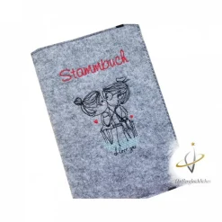 Stammbuch Stammbuchhülle Einband Umschlag für Stammbuch Namensbestickung Kuss Familienbuch