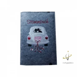 Stammbuch Stammbuchhülle Einband Umschlag für Stammbuch Namensbestickung Love Car