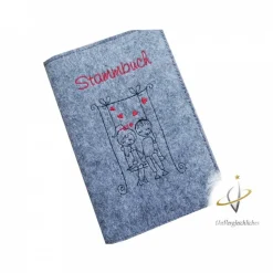 Stammbuch Stammbuchhülle Hochzeitskuss Einband Umschlag für Stammbuch Namensbestickung Familienbuch